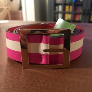 Kate Spade Pink & White Striped Belt